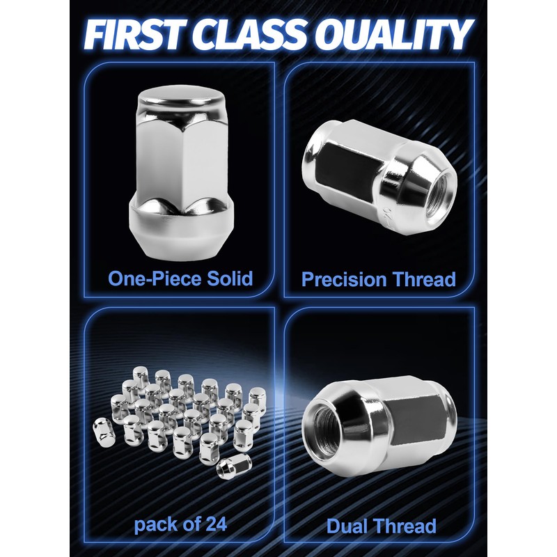 24pcs 7/16-20 Lug Nuts for Chev- K10 1971-1985