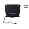 Premium Quality Black Leather Bifold Motorcycle Chain Wallet