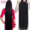 100cm Long Straight Synthetic Clip-In Hair Extensions – Heat Resistant
