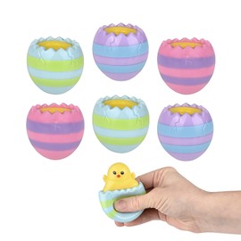 Forest & Twelfth Squeezy Pop Up Hatching Chicks, Easter Eggs Squishy Chick Toys, Stress Relief Fidget Toy for Holiday, Easter Decorations, Party Favors, Basket Fillers, Easter Gift for Kids (12 Pack)