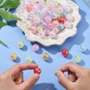 Stiesy 100Pcs Mixed Colour Acrylic Crackle Beads Round Spacer Loose