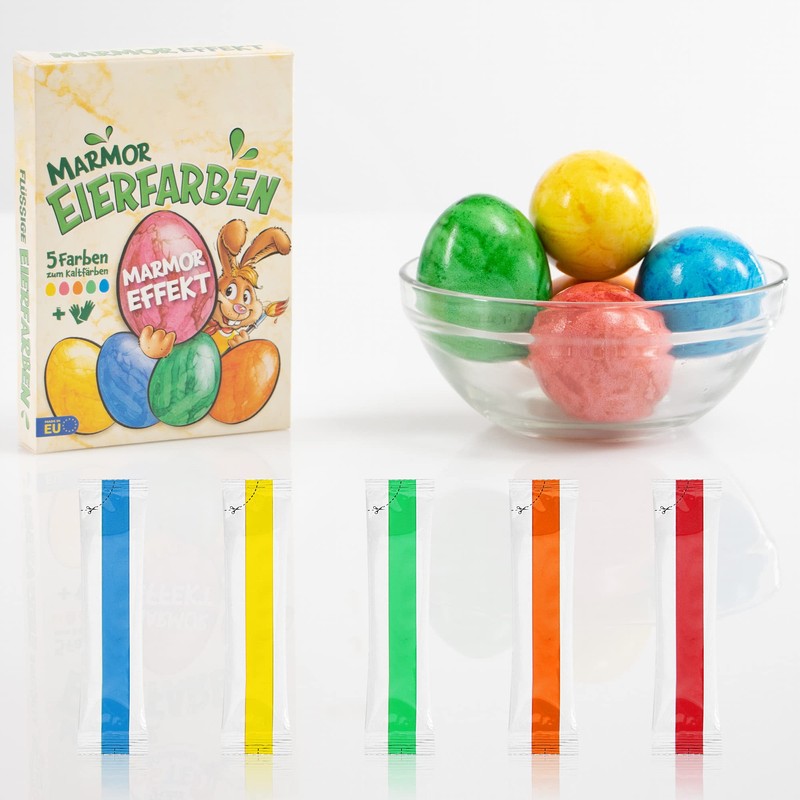 com-four® 25 x Egg Colours Marble Effect - Liquid Egg