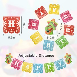 2 Pcs Mexican Happy Birthday Banner, Fiesta Banner Decorations, Mexican Themed Banner, Fiesta Theme Party Decorations, Taco Party Decorations Fiesta Party Favor Birthday Hanging Decor Supplies