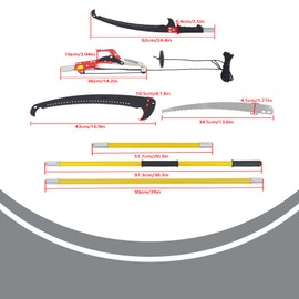 30Ft Manual Tree Pruning Saw Yellow Branch Trimmer Light and Extensible for Pruning Tall Trees and Suitable for All Kinds of Trees