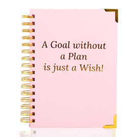 Goal Planner Journal – Fun and Exciting Goal Setting Notebook for Women – Hardcover Goal Journal Notebook – Spiralbound Goal Agenda for Women with Motivational Quotes – 5 Sections with Separators