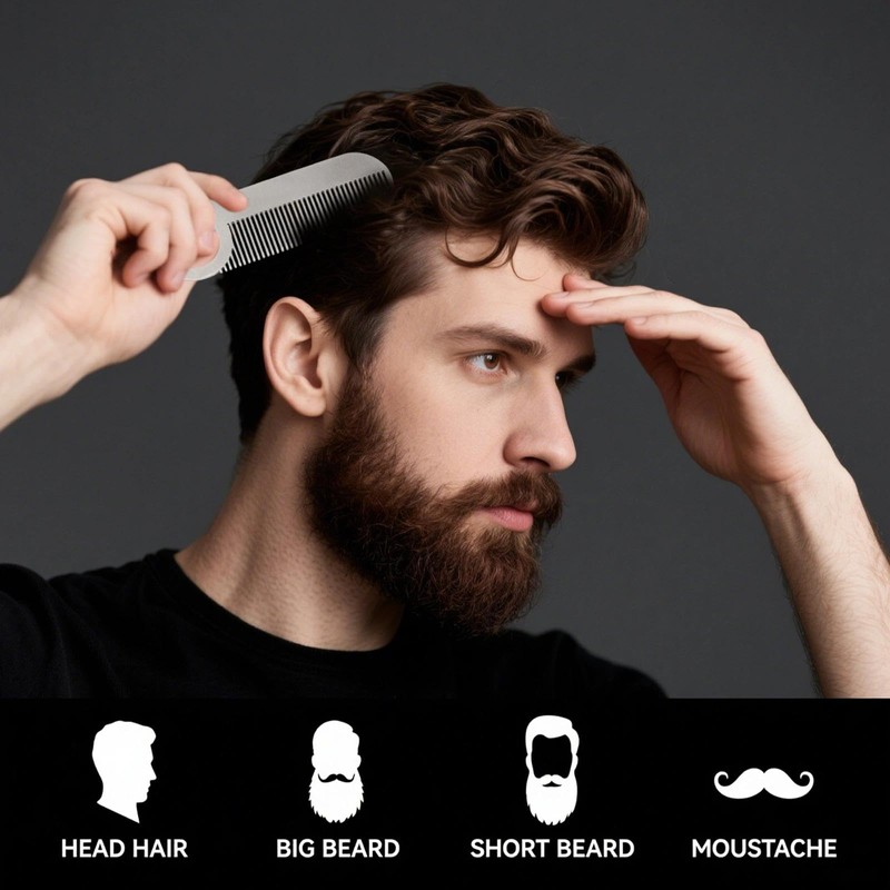 Fine-tooth, Pocket & Travel comb, for Thinner Hair, Beard &