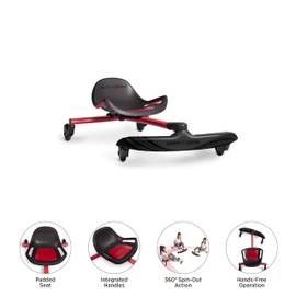 Kids Ride On Toys, Kids Toys, Radio Flyer Stingray Pro, Ride On Scooter for Ages 3-8 Years, Black, Drifter
