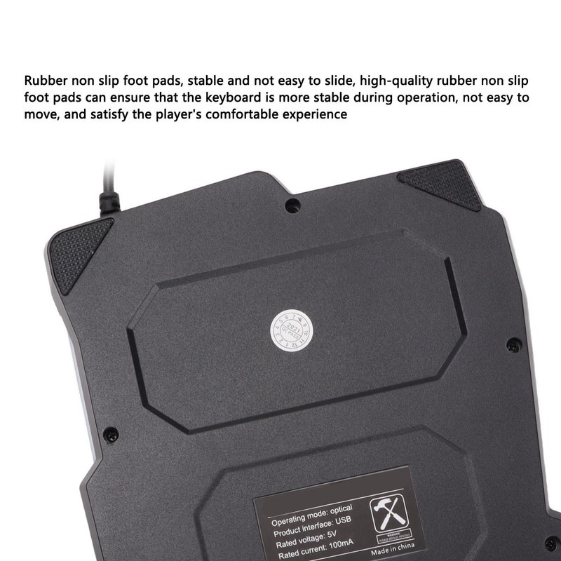 One Handed Gaming Keyboard 35 Keys Waterproof Wide Palm Rest