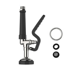 Commercial Sink Sprayer Pre Rinse Sprayer Commercial Dish Sprayer 1.42GPM Dish Sprayer Nozzle Spray Valve,Polished Chrome Finished Commercial Faucet Parts for Commercial Kitchen Sink(Black)