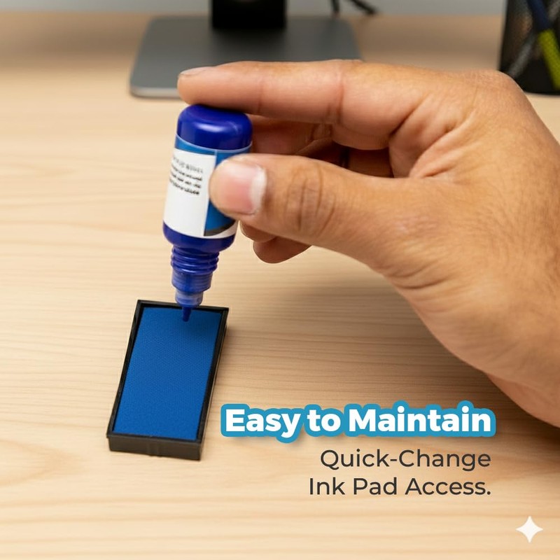 Photographs DO NOT Bend Self Inking Rubber Stamp (Blue Ink)