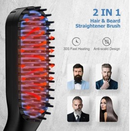 Cepillo Eléctrico para Alisar la Barba, Cepillo para Alisar la Barba, Peine Multifuncional para Alisar el Cabello de la Barba, Peine para Peinar el Cabello con Calefacción PTC