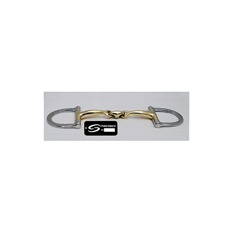 S-Products EQUESTRIAN D-RING CURVED MOUTHPIECE DOUBLE JOINTED LOZENGE HORSE SNAFFLE