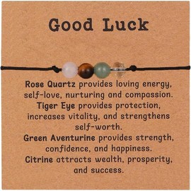 YECRUX Empath Protection Bracelet Healing Crystal Bracelet with Aventurine, Amethyst, Rose Quartz Spiritual Gifts for Mom, Daughter, Graduation Gifts, Best Friend - Good Luck