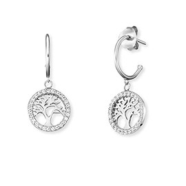Engelsrufer Hoop Earrings, Silver Tree of Life Ere-Liltree-Zi-Cr