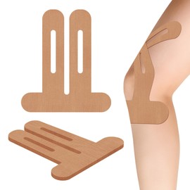 6 Pcs PreCut Kinesiology Tape for Knees Waterproof Elastic Knee Pain Tape Support Stability Breathable Athletic Tape for Running HIIT Squats (Black)