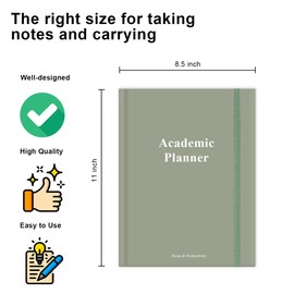 Academic Planner 2025-2026 – Undated Weekly Student Planner For Homeschool, High School, College & Nursing Students, 8.5" x 11", Green