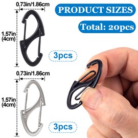 HINZIC 6pcs Anti Theft Zipper Locks, Dual Opening Theft Deterrent Clasps, Zipper Clips Replacement for Backpacks, Luggage, Clothing, Traveling Outdoor Sports- Black & Silver