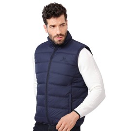 CAMEL CROWN Puffer Vest Men Quilted Winter Padded Sleeveless Jackets Gilet for Casual Work Travel Outdoor Blue XXXL