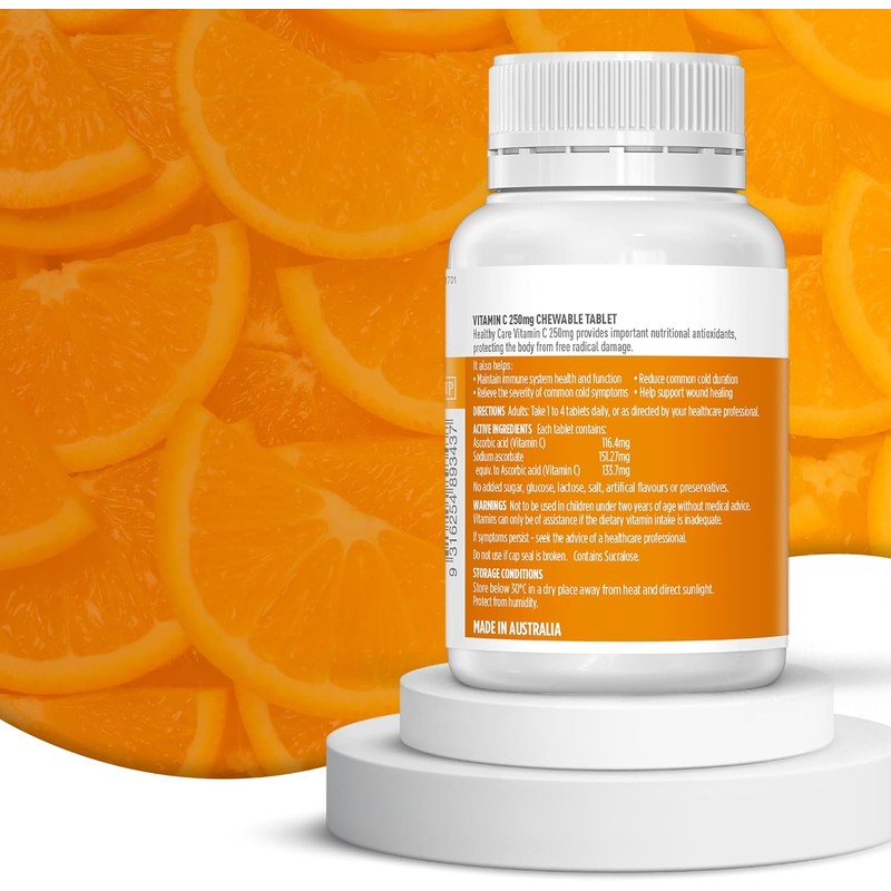 Healthy Care Vitamin C Chewable 250mg – 150 Tablets –