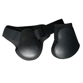 tooloflife Horse Sports Boots PU Adjustable Horse Tendon Bandage Secure Leg Guard Riding Gear for Jumping Riding Events Dressage 2 Pack Hind Leg Black Extra Large