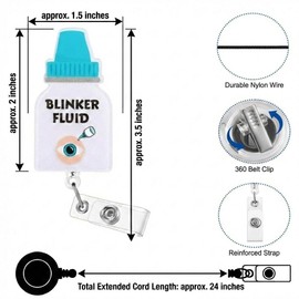 2 Pcs Optometry Doctor Nurse Badge Reel,Optometry Gifts,ID Card Badge Holder in Eye Drop Bottle Ophthalmology Eyeball Design as Optometrist Optometry Gifts,Retractable Alligator Clip for Doctor Nurse