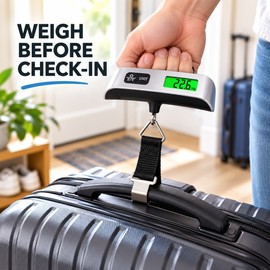 2-Pack Portable Digital Luggage Scales with LCD Display, 110 lb/50 kg Travel Baggage Scales