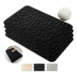 4 Piezas Tapete Baño Ultra Suave Antideslizante Absorbente                                                                                            
