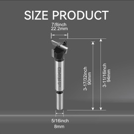 22.2mm | 7/8inch Carbide Forstner bit, 2.0mm Thickness of YG8 Carbide, Woodworking Hinge Cutter Tool Kits for Wood, Plywood and Plastic by CENYB