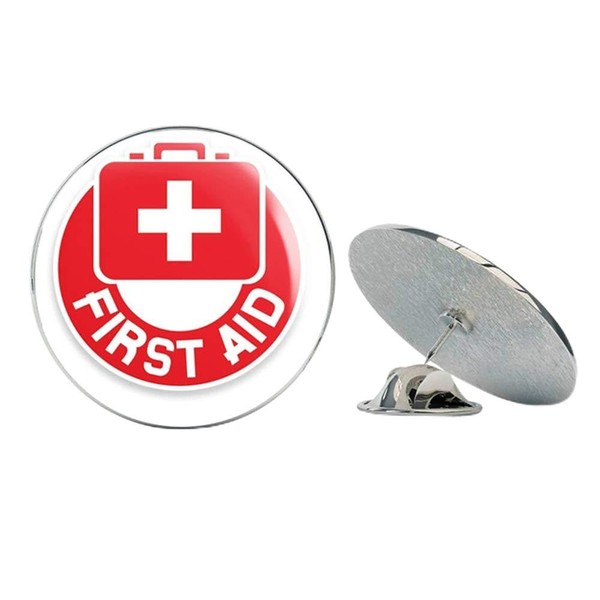 First Aid Round Metal 0.75" Lapel Pin Hat Shirt Pin