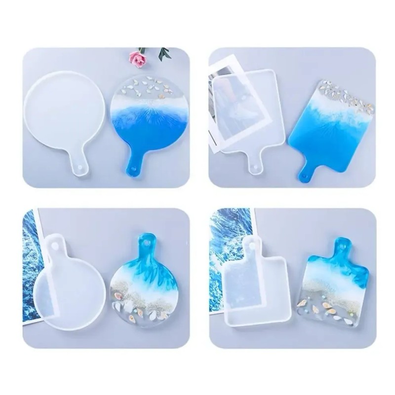 4 Piezas Resina Moldes De Bandeja De Silicona Rectangulares