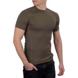 281Z Mens Military Moisture Wicking Base Layer T-Shirt - Tactical Training Army Professional - Polartec Delta - Odor Resist - Cool Touch (Olive Drab, Large)