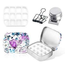 Watercolour Box Empty Portable Mini Watercolour Box Watercolour Empty Box with 12 Compartments for Storing Watercolour Oil Paint When Travelling Watercolour Painting Box