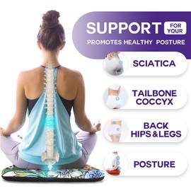 La Boutique Chic Gel Cushions for Pressure Relief, Purple Gel Seat Cushion for Long Sitting, Honeycomb Gel Seat Cushion for Office Chair, Wheelchair, Car, Airplane, Orange