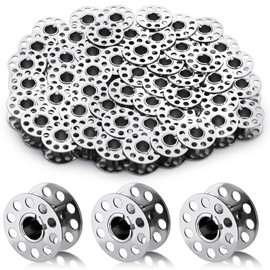 LOKUNN 50 Pcs Metal Bobbins, Metal Sewing Machine Bobbins Metal Bobbins for Sewing Machine with Bobbin Case, Sa156 Bobbins, Bobbins Class 15, Bobbins for Sewing Machine