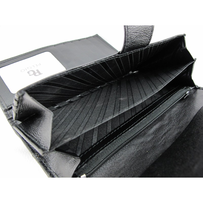 [Pelgio] 高級なパイソン革の長財布★自然色★三折