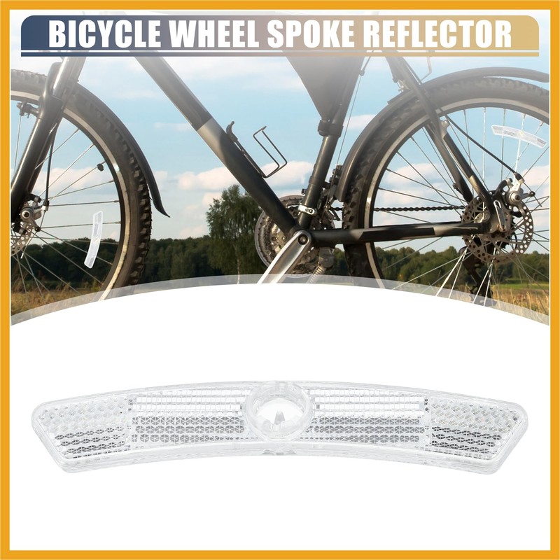 Partuto Bike Reflectors 5"x0.79"x0.47" Bike Warning Reflector White 1 Pair