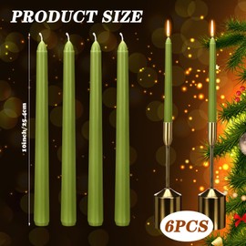 Nuanchu 6 pcs Bayberry Taper Candle 10" Christmas Bayberry Candle for Christmas Table Kitchen