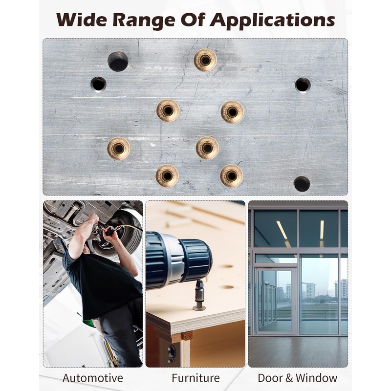 AOKLIT 50 Pack Multi-Grip Rivet Nut Kit, 5/16-18 Rivet Nut