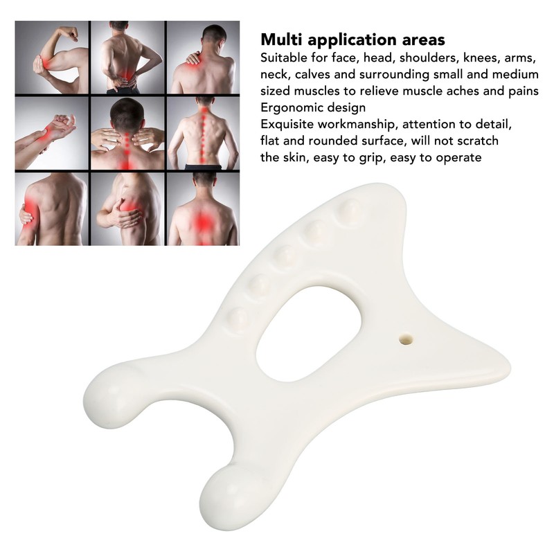 Ceramic Gua Sha Scraping Tool Ergonomic Rounded Edges Gua Sha