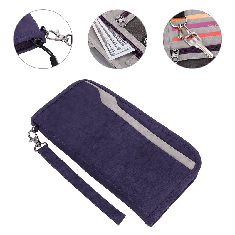 Zoppen RFID Travel Wallet & Documents Organizer Zipper Case, Family