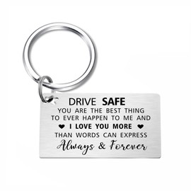 TGCNQ Drive Safe Keychain for Boyfriend - Boyfriend Gifts for Christmas Valentines Birthday