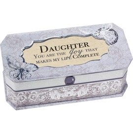 Cottage Garden Daughter Petite Periwinkle Belle Papier Jewelry Music Box - Plays Song Light Up My Life