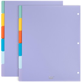 Mr. Pen- 3 Ring Binder Dividers with Tabs, 2 Sets, 6 Pack/Set, Letter Size, Winter Colors, Plastic 6 Tab Dividers for 3 Ring Binder with 12 pcs Labels