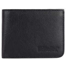 WildWoodNest Leather Men's Wallet – Genuine Leather, Multiple Card Slots, Zipper Pocket, Slim Bifold Design, Elegant & Durable(Black)