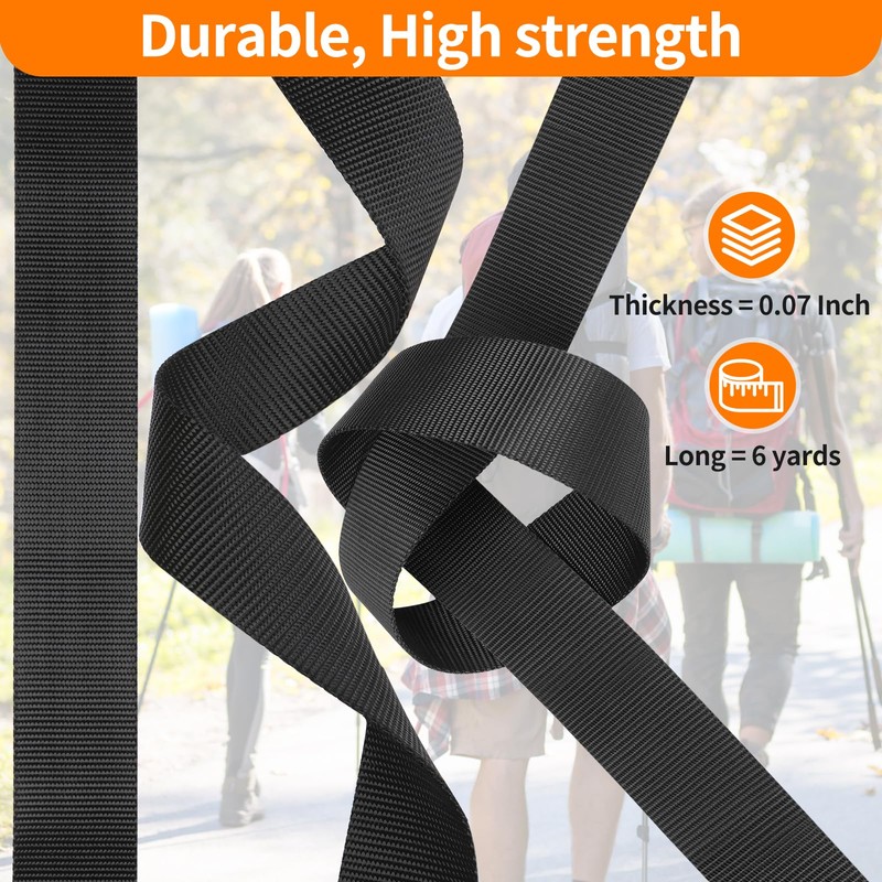 Buckle Strap 2 Inch, Nylon Webbing Strap 6 Yards, Quick