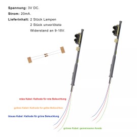 Evemodel 2pcs HO Scale Traffic Signal Red Green Block Signal Lights JTD879RG