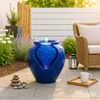 Teamson Home Outdoor Water Fountain, Glazed Pot Ceramic Look with