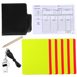KICHOUSE Standard Soccer Referee Kit Red Yellow Cards Whistle Score Sheet Sturdy Material