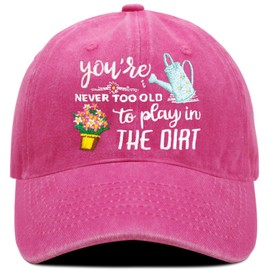 Didirlao Gardening Hat for Gardening Gifts for Women Adjustable Embroidered Garden Hat for Gardeners Women or Wife Mom Grandma Pink