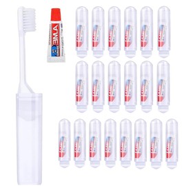 JOUGE Travel Toothbrush Set Portable Foldable Soft Toothbrushes with Mini Toothpast Kit for Camping Hikig Business Trip (20pcs)